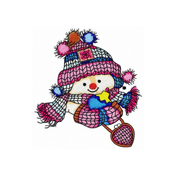 Snowman's date embroidery design - Embroidery Design