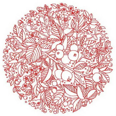 Fruit decoration 2 embroidery design preview showcasing vibrant stitched motifs of various fruits.