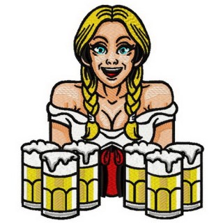 Beer girl 6 embroidery design - Embroidery Design