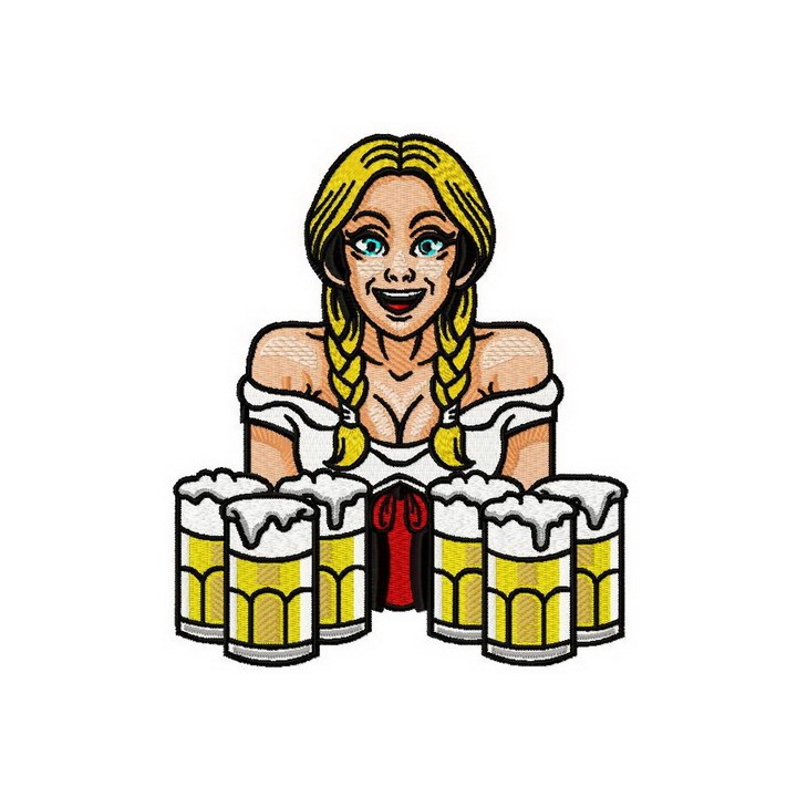 Beer girl 6 embroidery design - Embroidery Design
