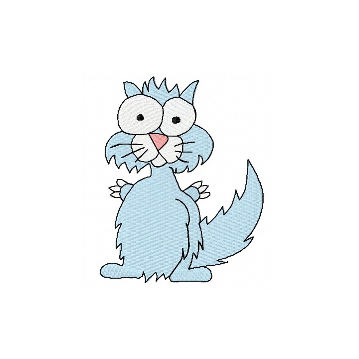 Crazy cat 7 embroidery design - Embroidery Design