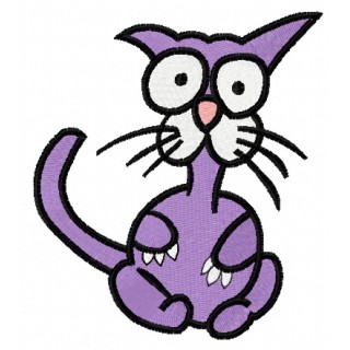 Crazy cat 6 embroidery design - Embroidery Design
