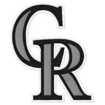 Embroidery design featuring the Colorado Rockies cap insignia, ideal for creating custom caps and fan gear.