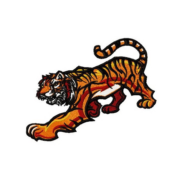 Tiger hunting embroidery design - Embroidery Design