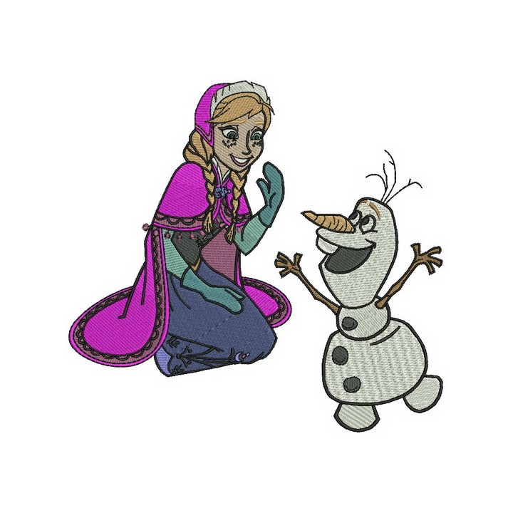Anna and Olaf  embroidery design - Embroidery Design