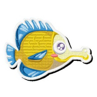 Yellow fish embroidery design - Embroidery Design
