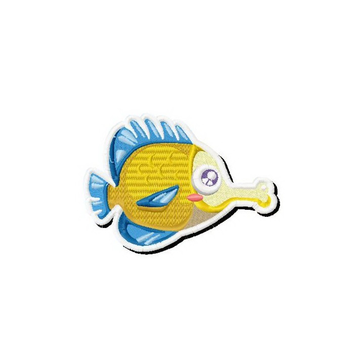 Yellow fish embroidery design - Embroidery Design