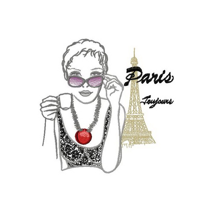 Paris Toujours embroidery design - Embroidery Design