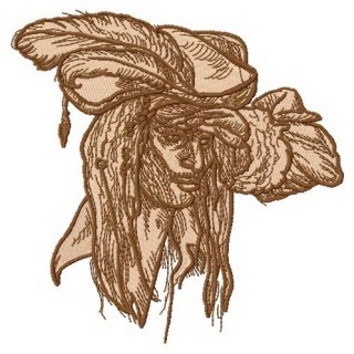 Tired pirate embroidery design - Embroidery Design
