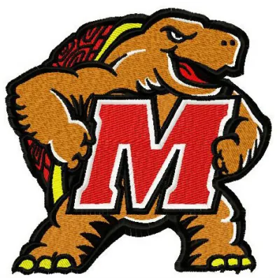 Maryland Terrapins 2 embroidery design showcasing the college mascot, ideal for stitching on apparel and accessories.