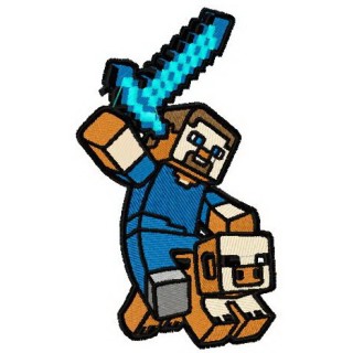 Minecraft warrior 2 embroidery design - Embroidery Design