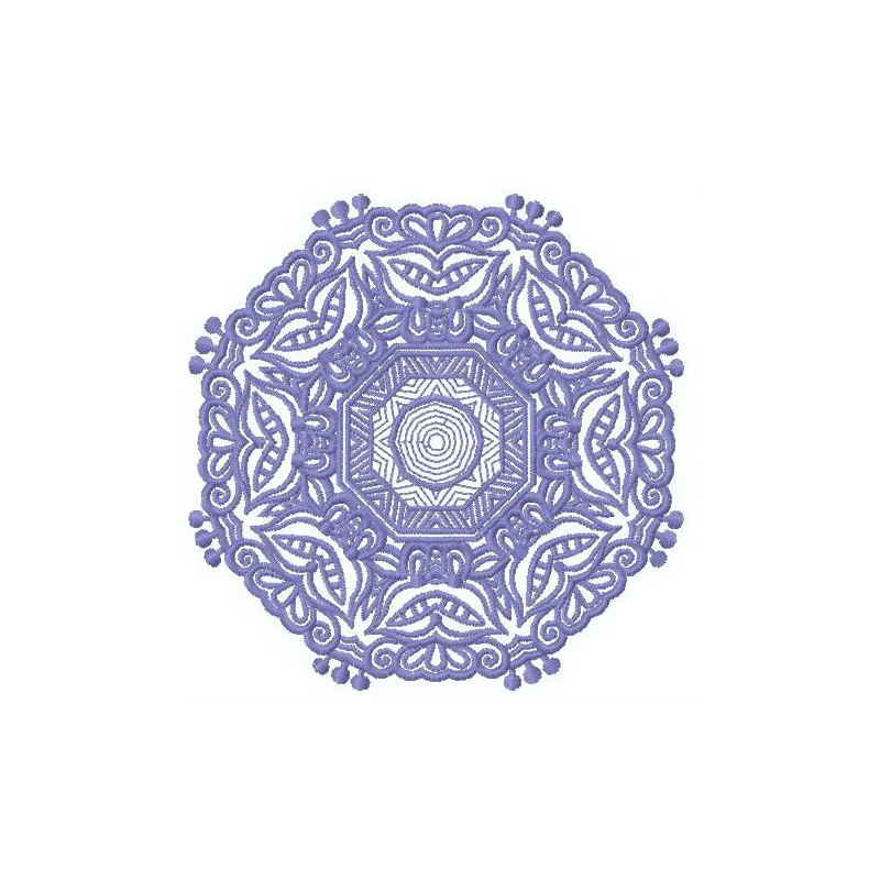 Lace doily 7 embroidery design featuring intricate snowflake patterns, ideal for home decor projects.