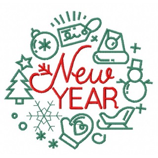 New Year embroidery design - Embroidery Design
