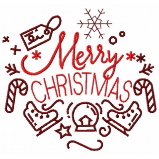 Merry Christmas 14 embroidery design - Embroidery Design