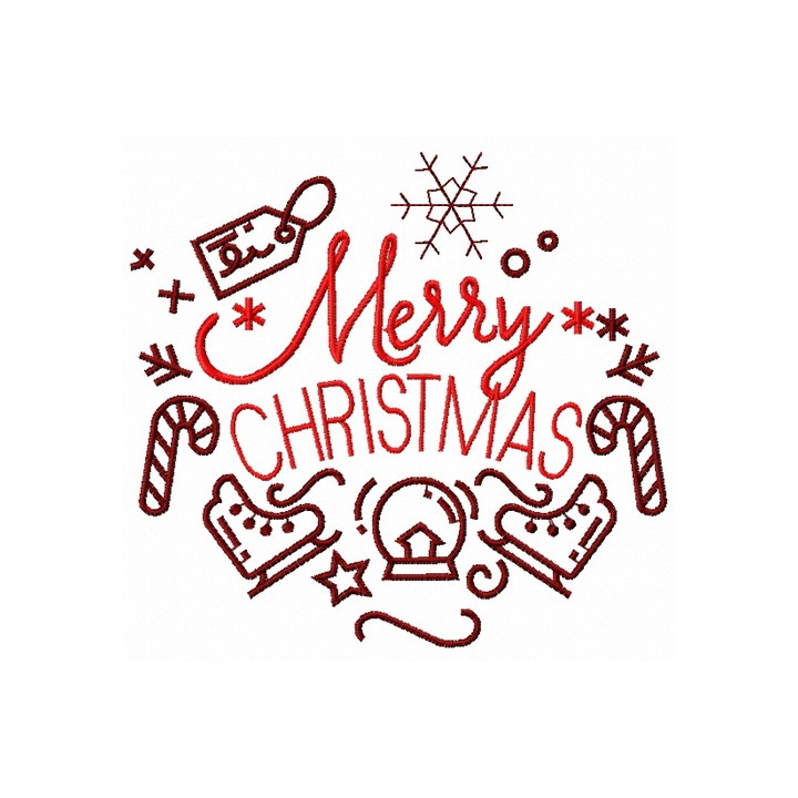 Merry Christmas 14 embroidery design - Embroidery Design