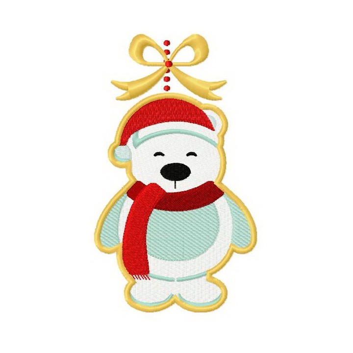 Christmas toy polar bear 3 embroidery design - Embroidery Design