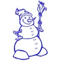 Happy snowman embroidery design showcasing a cheerful snowman, ideal for winter-themed stitching projects.
