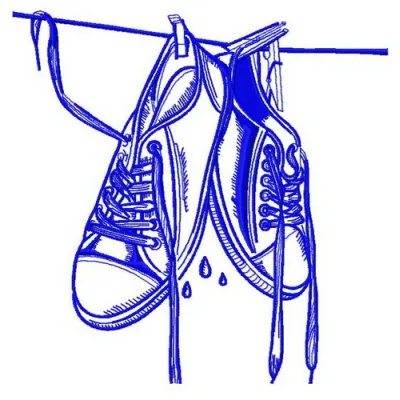 Preview of Wet Gumshoes 2 embroidery design, showcasing vibrant spring-themed stitching patterns.