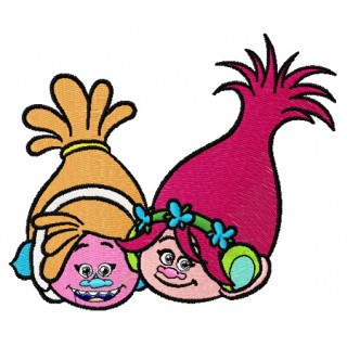 Princess Poppy and DJ Suki 3 embroidery design - Embroidery Design