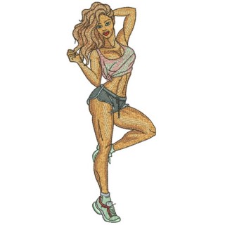 Fitness girl 4 embroidery design - Embroidery Design