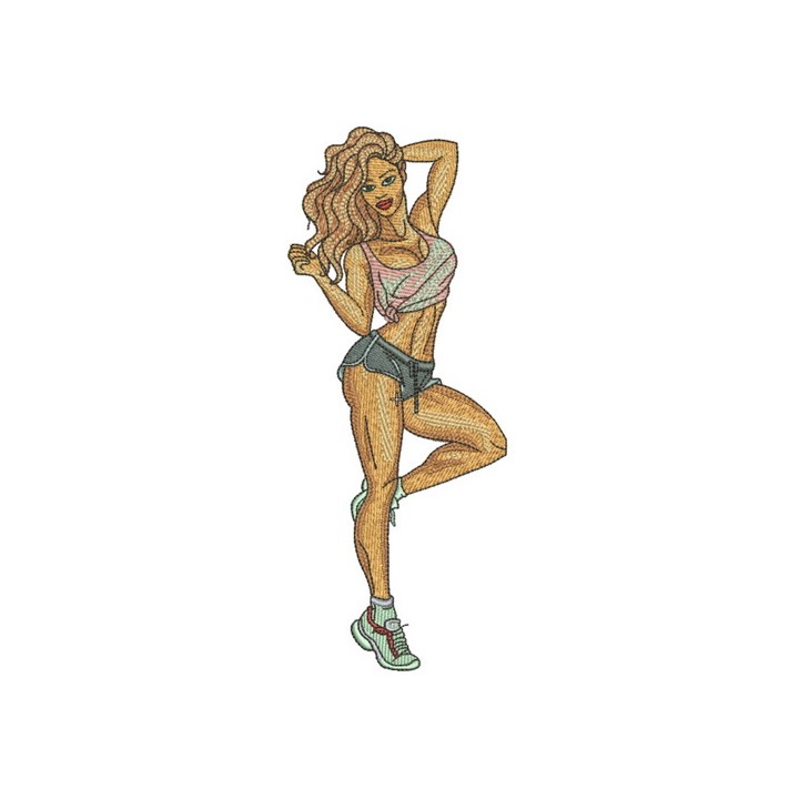 Fitness girl 4 embroidery design - Embroidery Design