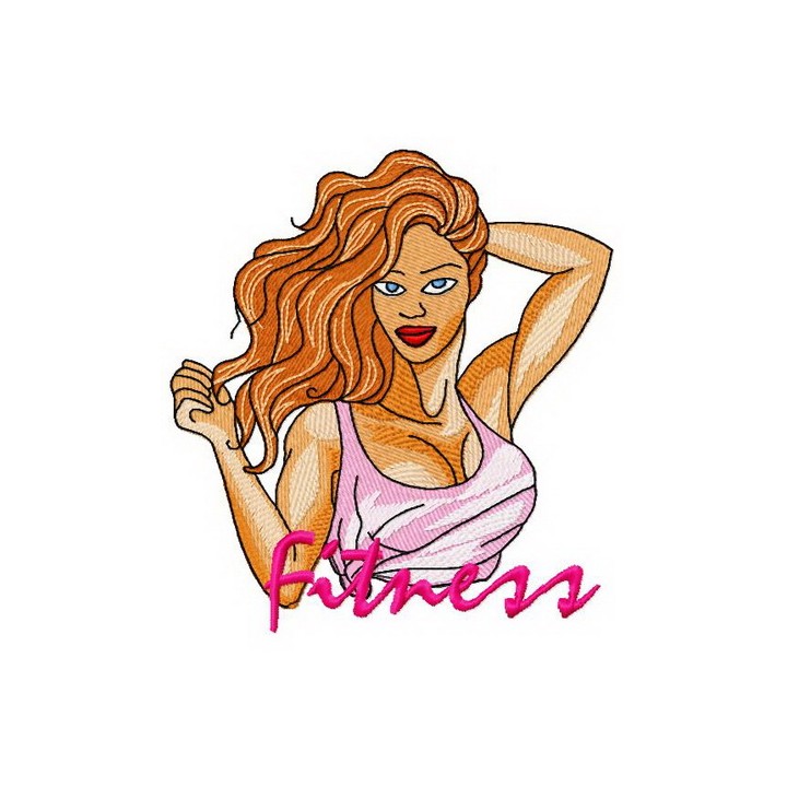 Fitness girl 3 embroidery design - Embroidery Design