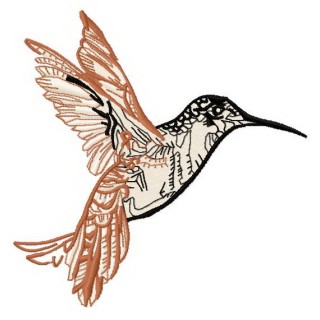 Musical humming-bird 3 embroidery design - Embroidery Design