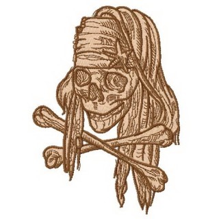 Jack Sparrow's skull embroidery design - Embroidery Design
