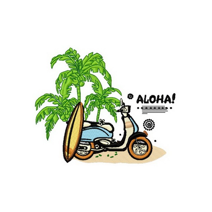Aloha 3 embroidery design - Embroidery Design