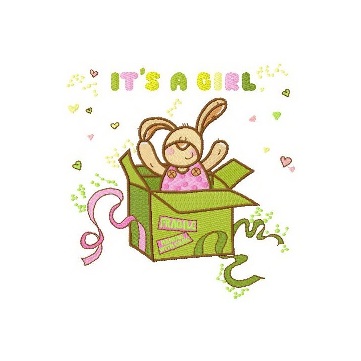 It's a girl surprise embroidery design - Embroidery Design