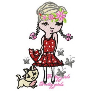 Pretty girls, friendly girls embroidery design - Embroidery Design