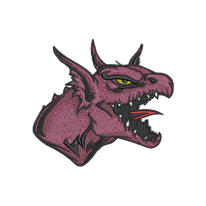 Angry dragon embroidery design - Embroidery Design