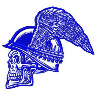 Biker's skull 3 embroidery design - Embroidery Design