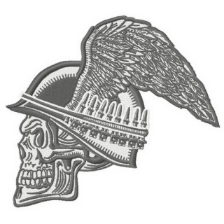 Biker's skull 2 embroidery design - Embroidery Design