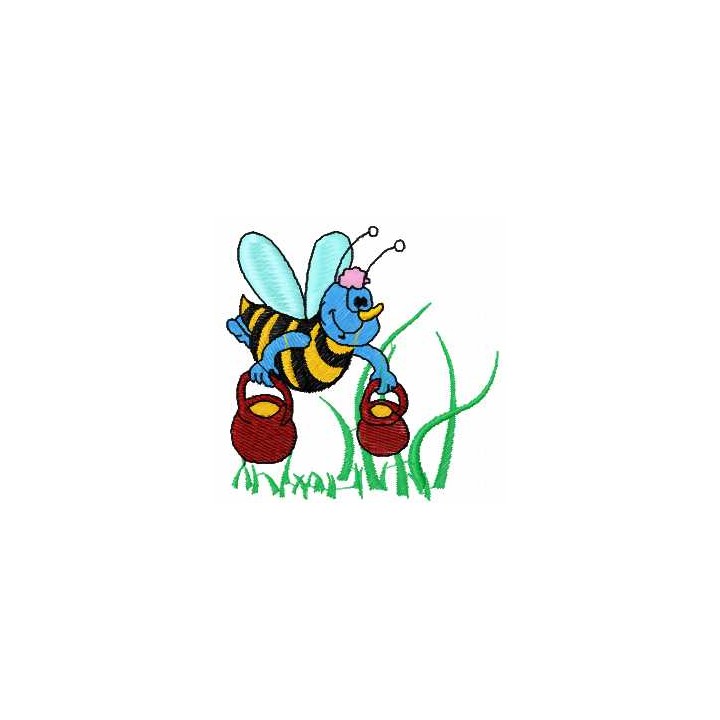 Bee with honey 2 embroidery design - Embroidery Design