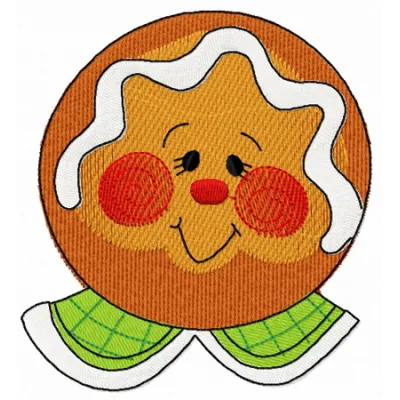 Preview of the Gingerbread Man 6 embroidery design, showcasing a charming stitched motif for festive projects.