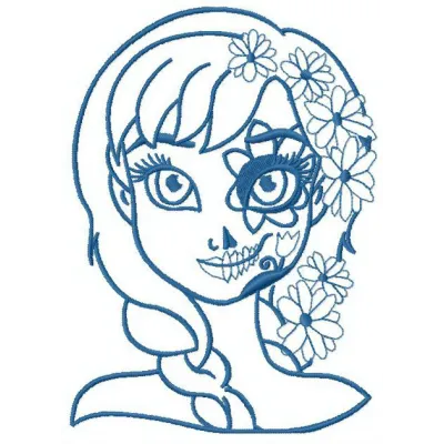 Fancy Anna 4 embroidery design featuring intricate details from Frozen, perfect for stitching on t-shirts or hoodies.