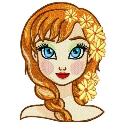 Fancy Anna 3 embroidery design from Frozen, showcasing intricate stitching patterns for creative projects.