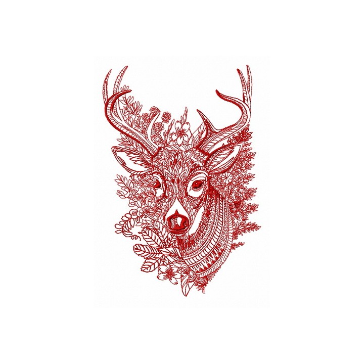Mosaic deer 3 embroidery design - Embroidery Design