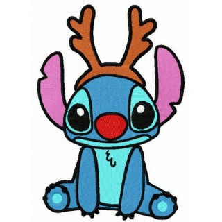 Stitch wears horns embroidery design - Embroidery Design