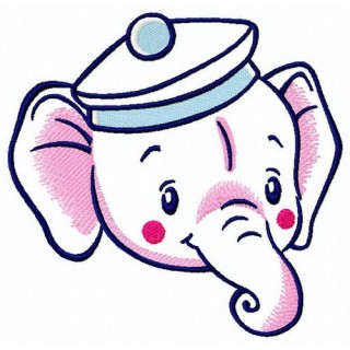 Baby elephant muzzle embroidery design - Embroidery Design
