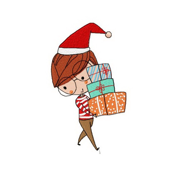 Christmas shopping 4 embroidery design - Embroidery Design