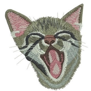 Yawning cat 2 embroidery design - Embroidery Design