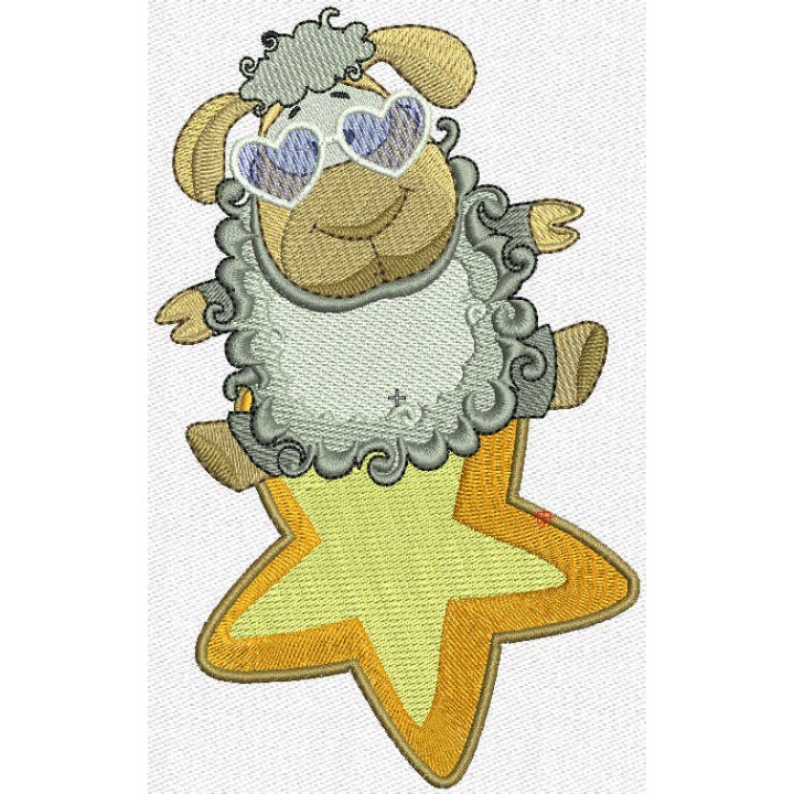 Star lamb embroidery design - Embroidery Design