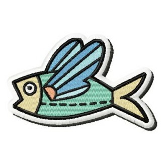Flying fish embroidery design - Embroidery Design