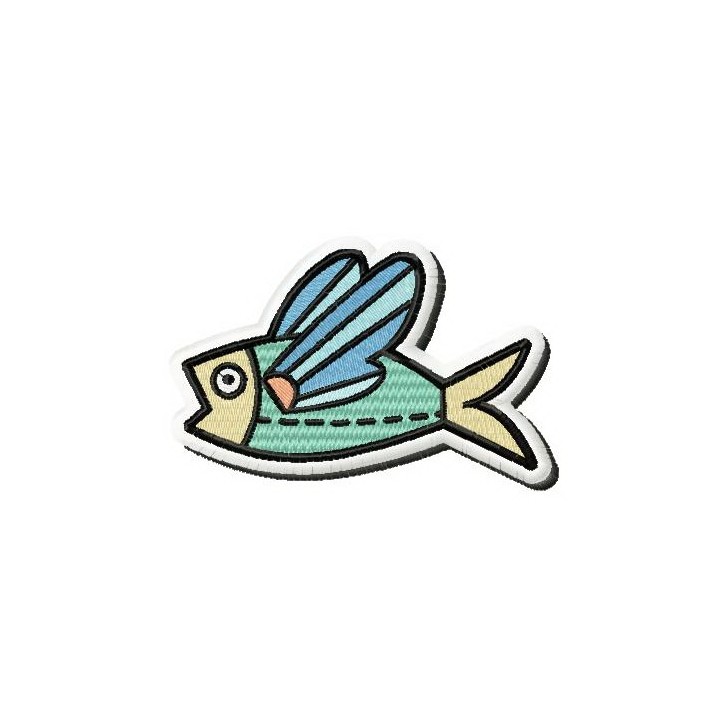 Flying fish embroidery design - Embroidery Design