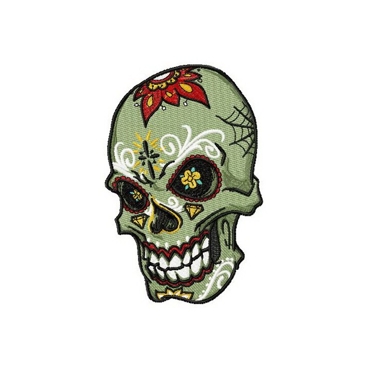 Tattooed scull embroidery design - Embroidery Design