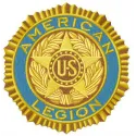 American Legion logo embroidery design showcased on a fabric background, ideal for patriotic stitching projects.