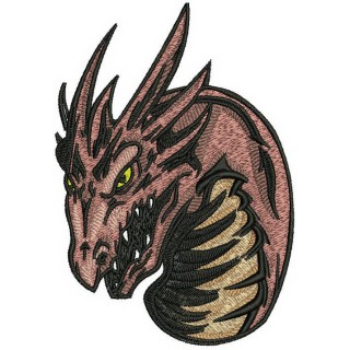 Rock dragon embroidery design - Embroidery Design