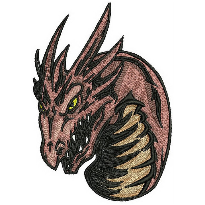 Rock dragon embroidery design - Embroidery Design